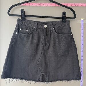 Divided Charcoal Mini Skirt